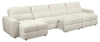 Scott Living Elevate Modular 4-Piece Chenille Fabric Power Sliding Sectional with Two Storage Chaises - Beige | Sofa sectionnel modulaire à coulissement électrique Elevate de Scott Living 4 pièces en chenille avec 2 fauteuils longs de rangement - beige