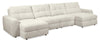 Scott Living Elevate Modular 4-Piece Chenille Fabric Power Sliding Sectional with Two Storage Chaises - Beige | Sofa sectionnel modulaire à coulissement électrique Elevate de Scott Living 4 pièces en chenille avec 2 fauteuils longs de rangement - beige