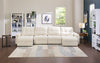 Scott Living Elevate Modular 4-Piece Chenille Fabric Power Sliding Sectional with Two Storage Chaises - Beige | Sofa sectionnel modulaire à coulissement électrique Elevate de Scott Living 4 pièces en chenille avec 2 fauteuils longs de rangement - beige