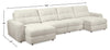 Scott Living Elevate Modular 4-Piece Chenille Fabric Power Sliding Sectional with Two Storage Chaises - Beige | Sofa sectionnel modulaire à coulissement électrique Elevate de Scott Living 4 pièces en chenille avec 2 fauteuils longs de rangement - beige