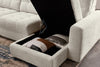 Scott Living Elevate Modular 4-Piece Chenille Fabric Power Sliding Sectional with Two Storage Chaises - Beige | Sofa sectionnel modulaire à coulissement électrique Elevate de Scott Living 4 pièces en chenille avec 2 fauteuils longs de rangement - beige