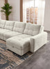 Scott Living Elevate Modular 4-Piece Chenille Fabric Power Sliding Sectional with Two Storage Chaises - Beige | Sofa sectionnel modulaire à coulissement électrique Elevate de Scott Living 4 pièces en chenille avec 2 fauteuils longs de rangement - beige