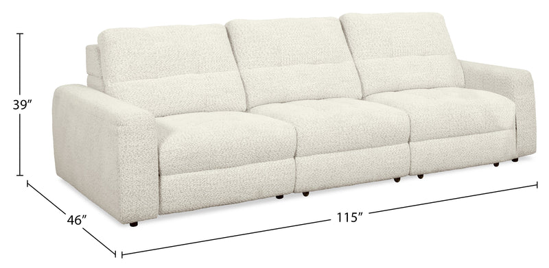 Scott Living Elevate Modular 115\" Chenille Fabric Power Reclining Sofa - Taupe