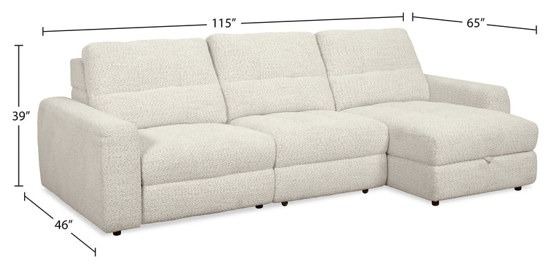 Scott Living Elevate Modular 3-Piece Right-Facing Chenille Fabric Power Reclining Sectional – Taupe