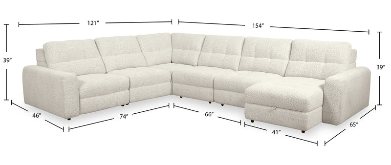 Scott Living Elevate Modular 6-Piece Right-Facing Chenille Fabric Power Reclining and Sliding Sectional - Taupe