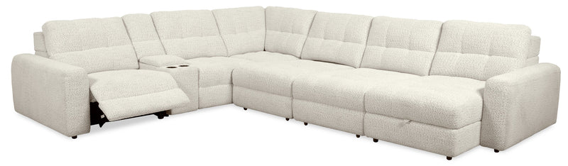 Scott Living Elevate Modular 7-Piece Right-Facing Chenille Fabric Power Reclining and Sliding Sectional - Taupe