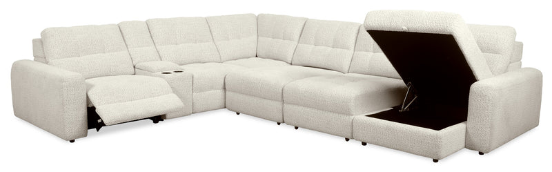 Scott Living Elevate Modular 7-Piece Right-Facing Chenille Fabric Power Reclining and Sliding Sectional - Taupe