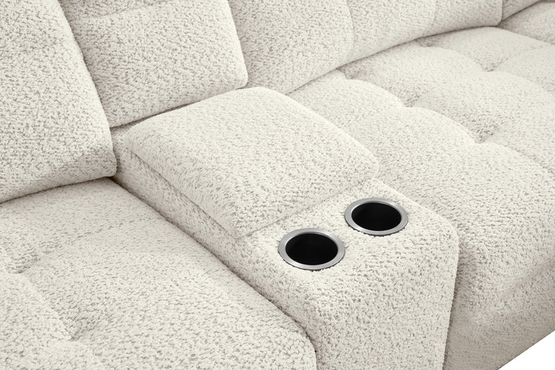 Scott Living Elevate Modular 7-Piece Right-Facing Chenille Fabric Power Reclining and Sliding Sectional - Taupe
