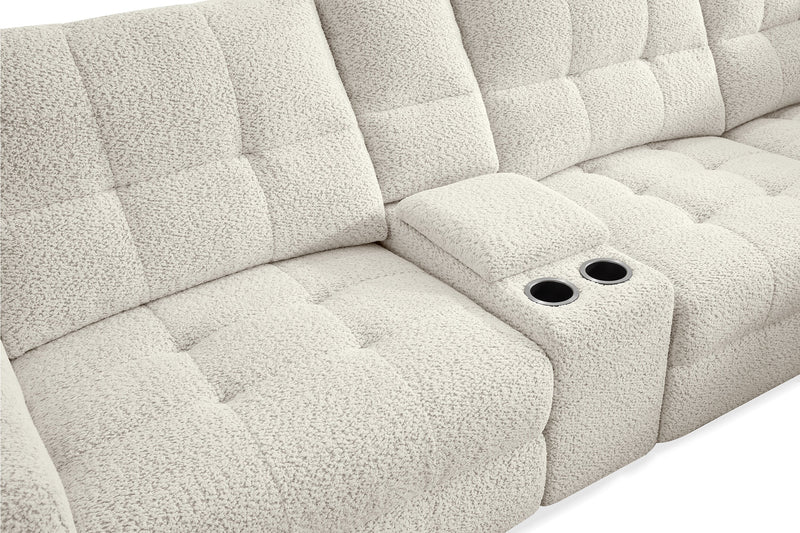 Scott Living Elevate Modular 7-Piece Right-Facing Chenille Fabric Power Reclining and Sliding Sectional - Taupe