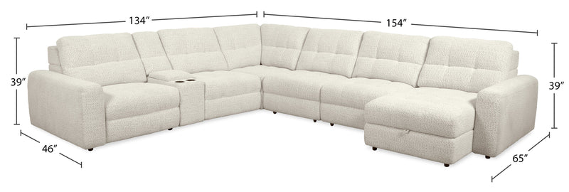 Scott Living Elevate Modular 7-Piece Right-Facing Chenille Fabric Power Reclining and Sliding Sectional - Taupe
