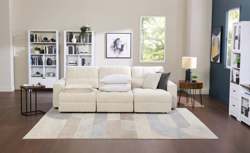 Scott Living Elevate Modular 115\" Chenille Fabric Sofa with Power Sliding - Taupe