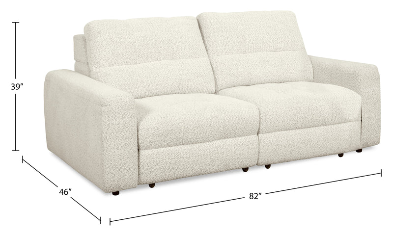 Scott Living Elevate Modular 82\" Chenille Fabric Loveseat with Power Sliding - Taupe