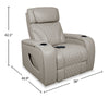 Elite 38" Genuine Leather Massage Power Reclining Chair with Immersive Audio and Power Headrest - Putty | Fauteuil de massage à inclinaison électrique Elite de 38 po en cuir véritable avec son immersif et appuie-tête électrique - mastic