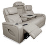 Elite 86" Genuine Leather Massage Power Reclining Sofa with Immersive Audio and Power Headrests - Putty | Sofa de massage à inclinaison électrique Elite de 86 po en cuir véritable avec son immersif et appuie-têtes électriques - mastic