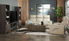 Elite 86" Genuine Leather Massage Power Reclining Sofa with Power Headrests and Storage Arms - Putty | Sofa de massage à inclinaison électrique Elite de 86 po en cuir véritable avec appuie-têtes électriques et accoudoirs de rangement - mastic