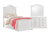 Ella 5pc Bedroom Set with Panel Bed, Dresser & Mirror, White  - Twin Size | Ensemble de chambre à coucher Ella 5 pièces blanc avec lit à panneaux, commode et miroir - format lit simple