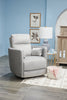 Ember 36" Fabric Swivel Glider Reclining Chair - Silver Cotton | Fauteuil pivotant, coulissant et inclinable Ember de 36 po en tissu - coton argenté