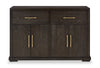 Emery Dining Server with Drawers, Storage & Built-In Wine Racks, 60"W - Black | Desserte de salle à manger Emery de 60 po (L) avec tiroirs, rangement et supports à vin intégrés - noire
