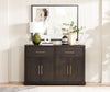 Emery Dining Server with Drawers, Storage & Built-In Wine Racks, 60"W - Black | Desserte de salle à manger Emery de 60 po (L) avec tiroirs, rangement et supports à vin intégrés - noire
