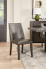 Emery Dining Chair with Vegan-Leather Fabric - Brown | Chaise de salle à manger Emery en tissu de cuir végétalien - brune