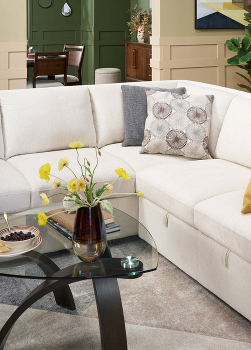 Envy 3-Piece Chenille Fabric Sectional - Almond Beige