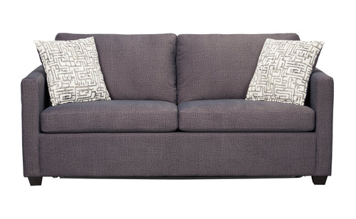 Made in Canada Everlee 76.5" Microsuede Queen-Size Sofa Bed with Memory Foam and Two Accent Pillows - Grey 