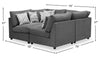 Scott Living Evolve Modular 4-Piece Linen-Look Fabric Pit Sofa Sectional with Feather Down Cushions - Charcoal|Sofa sectionnel modulaire de style cocon Evolve de Scott Living 4 pièces en tissu d’apparence lin avec coussins en duvet et plumes - anthracite