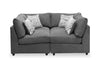 Scott Living Evolve Modular 4-Piece Linen-Look Fabric Pit Sofa Sectional with Feather Down Cushions - Charcoal|Sofa sectionnel modulaire de style cocon Evolve de Scott Living 4 pièces en tissu d’apparence lin avec coussins en duvet et plumes - anthracite