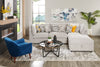 Scott Living Evolve Modular 4-Piece Linen-Look Fabric Sectional with Ottoman and Feather Down Cushions - Grey | Sofa sectionnel modulaire Evolve de Scott Living 4 pièces en tissu d’apparence lin avec pouf et coussins en duvet et plumes - gris