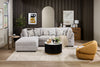 Scott Living Evolve Modular 4-Piece Linen-Look Fabric Sectional with Ottoman and Feather Down Cushions - Grey | Sofa sectionnel modulaire Evolve de Scott Living 4 pièces en tissu d’apparence lin avec pouf et coussins en duvet et plumes - gris