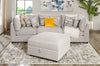Scott Living Evolve Modular 4-Piece Linen-Look Fabric Sectional with Ottoman and Feather Down Cushions - Grey | Sofa sectionnel modulaire Evolve de Scott Living 4 pièces en tissu d’apparence lin avec pouf et coussins en duvet et plumes - gris