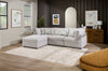 Scott Living Evolve Modular 4-Piece Linen-Look Fabric Sectional with Ottoman and Feather Down Cushions - Grey | Sofa sectionnel modulaire Evolve de Scott Living 4 pièces en tissu d’apparence lin avec pouf et coussins en duvet et plumes - gris