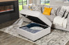 Scott Living Evolve Modular 4-Piece Linen-Look Fabric Sectional with Ottoman and Feather Down Cushions - Grey | Sofa sectionnel modulaire Evolve de Scott Living 4 pièces en tissu d’apparence lin avec pouf et coussins en duvet et plumes - gris