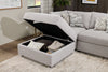 Scott Living Evolve Modular 4-Piece Linen-Look Fabric Sectional with Ottoman and Feather Down Cushions - Grey | Sofa sectionnel modulaire Evolve de Scott Living 4 pièces en tissu d’apparence lin avec pouf et coussins en duvet et plumes - gris