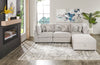 Scott Living Evolve Modular 4-Piece Linen-Look Fabric Sectional with Ottoman and Feather Down Cushions - Grey | Sofa sectionnel modulaire Evolve de Scott Living 4 pièces en tissu d’apparence lin avec pouf et coussins en duvet et plumes - gris