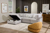 Scott Living Evolve Modular 4-Piece Linen-Look Fabric Sectional with Ottoman and Feather Down Cushions - Grey | Sofa sectionnel modulaire Evolve de Scott Living 4 pièces en tissu d’apparence lin avec pouf et coussins en duvet et plumes - gris
