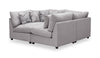 Scott Living Evolve Modular 4-Piece Linen-Look Fabric Pit Sofa Sectional with Feather Down Cushions - Grey | Sofa sectionnel modulaire de style cocon Evolve de Scott Living 4 pièces en tissu d’apparence lin avec coussins en duvet et plumes - gris