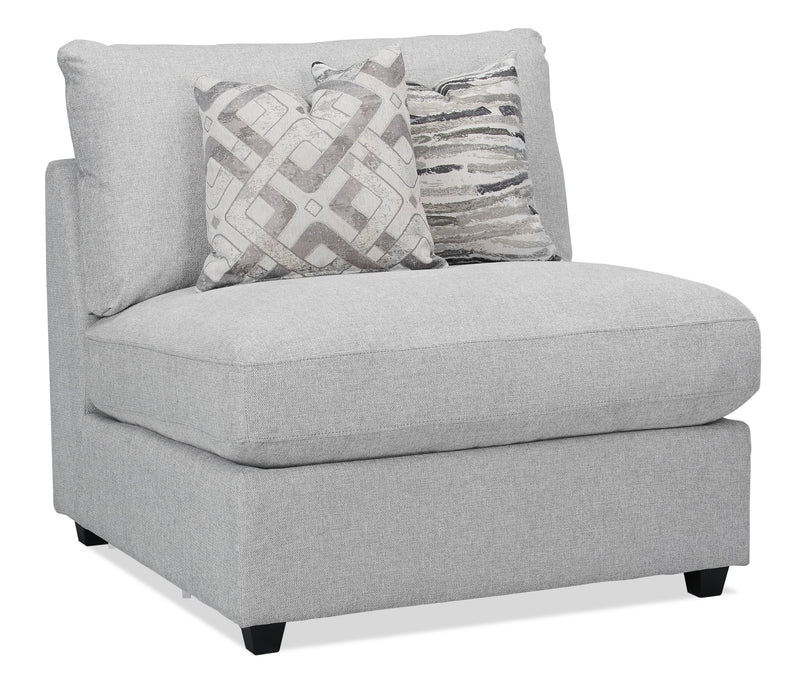 Scott Living Evolve Modular 4-Piece Linen-Look Fabric Pit Sofa Sectional with Feather Down Cushions - Grey