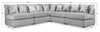Scott Living Evolve Modular 5-Piece Linen-Look Fabric Armless Sectional with Feather Down Cushions - Grey | Sofa sectionnel sans accoudoirs modulaire Evolve de Scott Living 5 pièces en tissu d’apparence lin avec coussins en duvet et plumes - gris