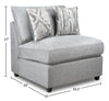 Scott Living Evolve Modular 5-Piece Linen-Look Fabric Armless Sectional with Feather Down Cushions - Grey | Sofa sectionnel sans accoudoirs modulaire Evolve de Scott Living 5 pièces en tissu d’apparence lin avec coussins en duvet et plumes - gris