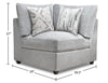 Scott Living Evolve Modular 5-Piece Linen-Look Fabric Armless Sectional with Feather Down Cushions - Grey | Sofa sectionnel sans accoudoirs modulaire Evolve de Scott Living 5 pièces en tissu d’apparence lin avec coussins en duvet et plumes - gris