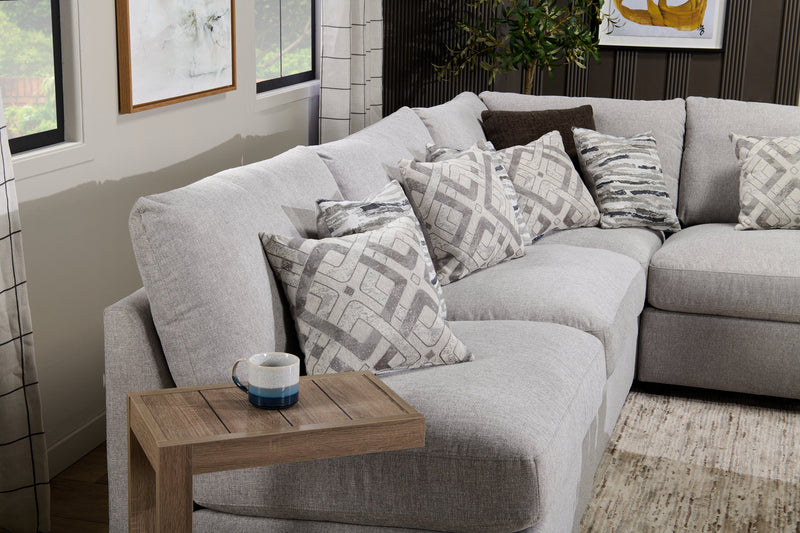 Scott Living Evolve Modular 5-Piece Linen-Look Fabric Armless Sectional with Feather Down Cushions - Grey
