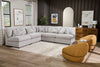 Scott Living Evolve Modular 5-Piece Linen-Look Fabric Armless Sectional with Feather Down Cushions - Grey | Sofa sectionnel sans accoudoirs modulaire Evolve de Scott Living 5 pièces en tissu d’apparence lin avec coussins en duvet et plumes - gris