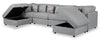 Scott Living Evolve Modular 6-Piece Linen-Look Fabric Sectional with Feather Down Cushions - Grey | Sofa sectionnel modulaire Evolve de Scott Living 6 pièces en tissu d’apparence lin avec coussins en duvet et plumes - gris