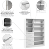Bestar Florence 60" Modular Reach-In/Walk-In Closet System with Storage - White|Système de garde-robe et pièce-penderie modulaire Florence de Bestar de 60 po avec rangement - blanc