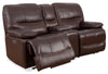 Franco 79" Genuine Leather Zero Gravity Power Reclining Loveseat with Storage Console and USB Ports - Brown | Causeuse à inclinaison électrique Franco de 79 po en cuir véritable avec position zéro gravité, console de rangement et ports USB - brune