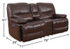 Franco 79" Genuine Leather Zero Gravity Power Reclining Loveseat with Storage Console and USB Ports - Brown | Causeuse à inclinaison électrique Franco de 79 po en cuir véritable avec position zéro gravité, console de rangement et ports USB - brune
