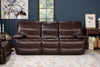 Franco 89" Genuine Leather Zero Gravity Power Reclining Sofa with USB Ports - Brown | Sofa à inclinaison électrique Franco de 89 po en cuir véritable avec position zéro gravité et ports USB - brun