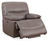 Franco 42.5" Genuine Leather Zero Gravity Power Reclining Chair with USB Port - Grey | Fauteuil à inclinaison électrique Franco de 42,5 po en cuir véritable avec position zéro gravité et port USB - gris