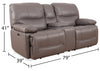 Franco 79" Genuine Leather Zero Gravity Power Reclining Loveseat with Storage Console and USB Ports - Grey | Causeuse à inclinaison électrique Franco de 79 po en cuir véritable avec position zéro gravité, console de rangement et ports USB - grise